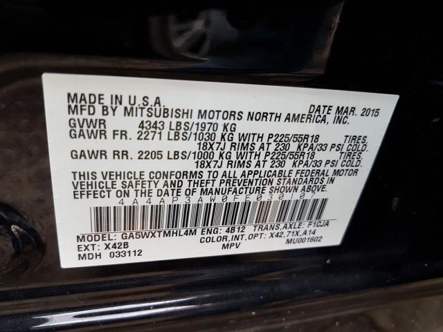 Photo 9 VIN: 4A4AP3AW0FE030107 - MITSUBISHI OUTLANDER 