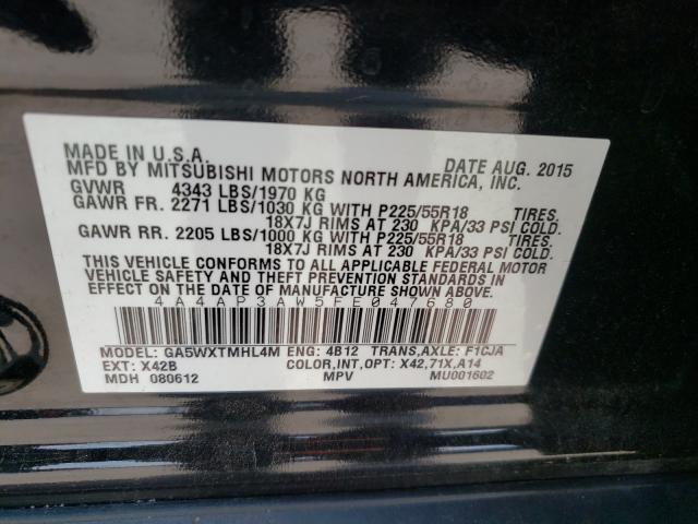 Photo 9 VIN: 4A4AP3AW5FE047680 - MITSUBISHI OUTLANDER 