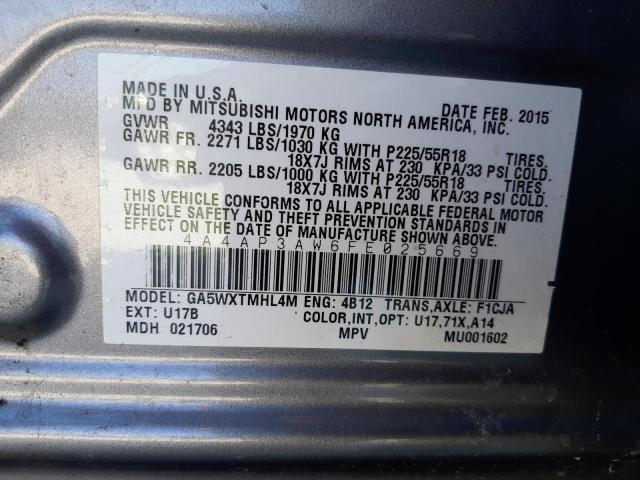 Photo 12 VIN: 4A4AP3AW6FE025669 - MITSUBISHI OUTLANDER 