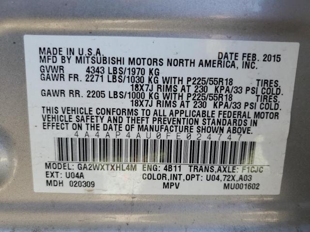 Photo 13 VIN: 4A4AP4AU0FE024747 - MITSUBISHI OUTLANDER 