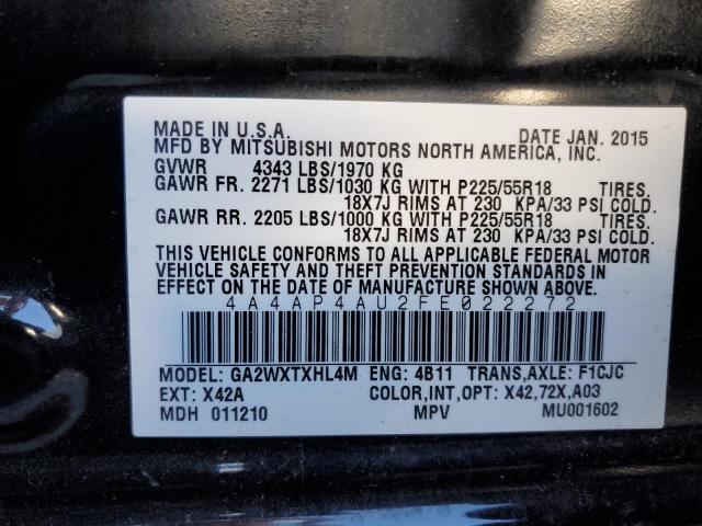 Photo 9 VIN: 4A4AP4AU2FE022272 - MITSUBISHI OUTLANDER 