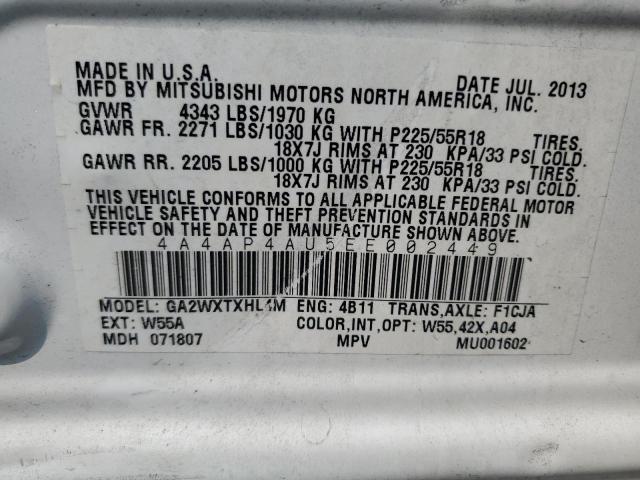 Photo 11 VIN: 4A4AP4AU5EE002449 - MITSUBISHI OUTLANDER 