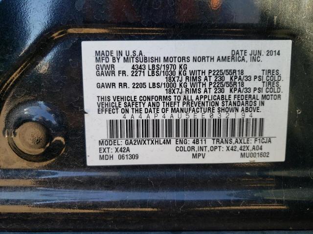 Photo 11 VIN: 4A4AP4AU5EE032194 - MITSUBISHI OUTLANDER 