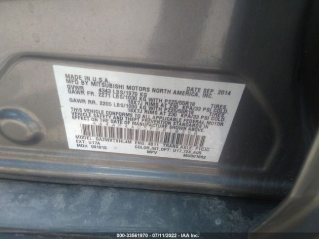 Photo 8 VIN: 4A4AP4AU5FE010360 - MITSUBISHI OUTLANDER SPORT 