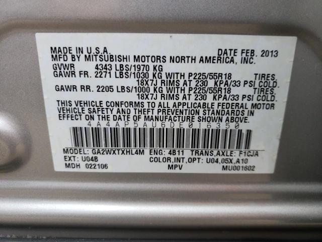 Photo 9 VIN: 4A4AP5AU6DE016350 - MITSUBISHI OUTLANDER 