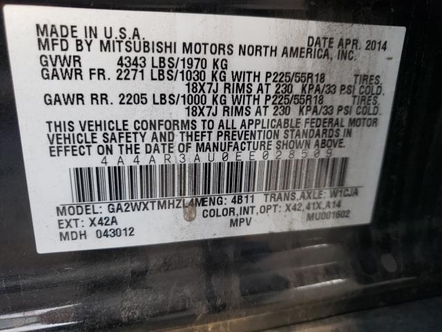 Photo 9 VIN: 4A4AR3AU0EE028509 - MITSUBISHI OUTLANDER 