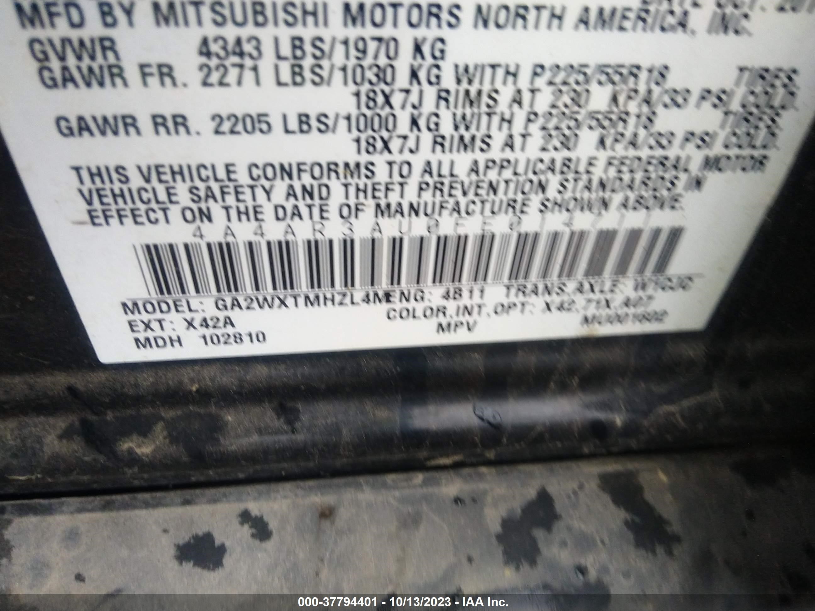 Photo 8 VIN: 4A4AR3AU0FE014711 - MITSUBISHI OUTLANDER 