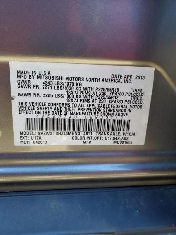 Photo 12 VIN: 4A4AR3AU1DE020742 - MITSUBISHI OUTLANDER 