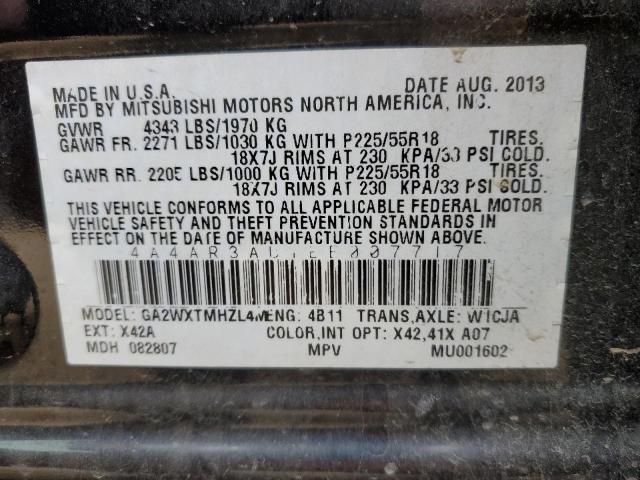 Photo 12 VIN: 4A4AR3AU1EE007717 - MITSUBISHI OUTLANDER 