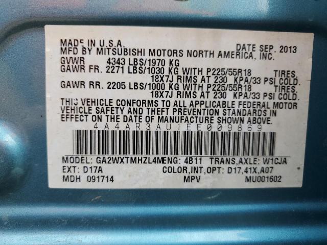 Photo 11 VIN: 4A4AR3AU1EE009869 - MITSUBISHI OUTLANDER 