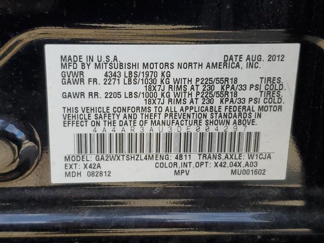 Photo 12 VIN: 4A4AR3AU3DE004297 - MITSUBISHI OUTLANDER 