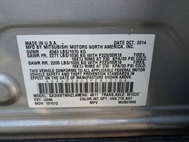 Photo 12 VIN: 4A4AR3AU3FE013164 - MITSUBISHI OUTLANDER 