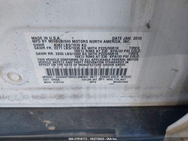 Photo 8 VIN: 4A4AR3AU3FE023970 - MITSUBISHI OUTLANDER SPORT 