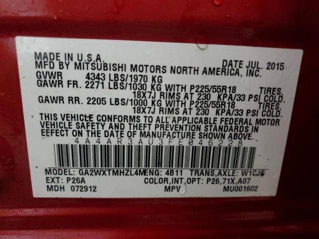 Photo 12 VIN: 4A4AR3AU3FE046228 - MITSUBISHI OUTLANDER 