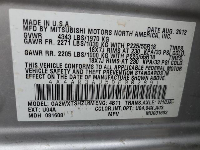 Photo 11 VIN: 4A4AR3AU5DE002891 - MITSUBISHI OUTLANDER 