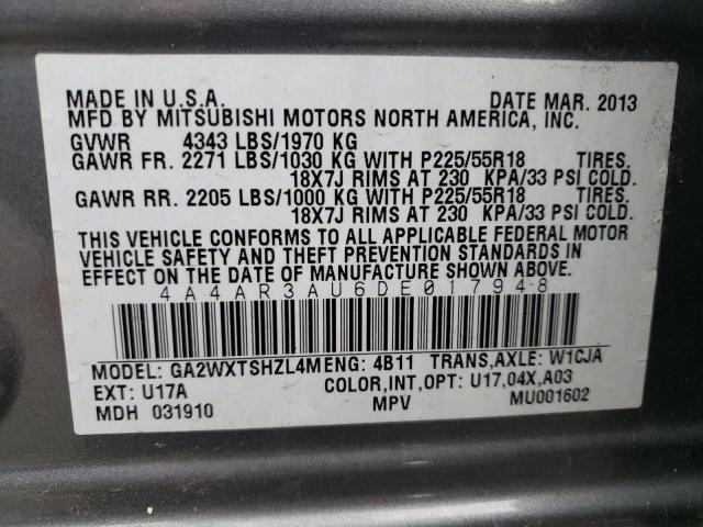 Photo 12 VIN: 4A4AR3AU6DE017948 - MITSUBISHI OUTLANDER 