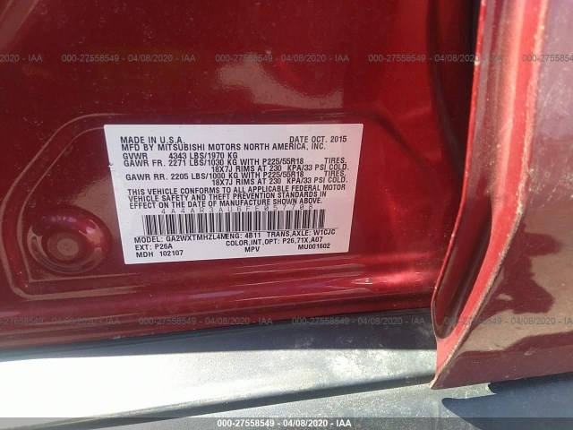 Photo 8 VIN: 4A4AR3AU6FE057708 - MITSUBISHI OUTLANDER SPORT 