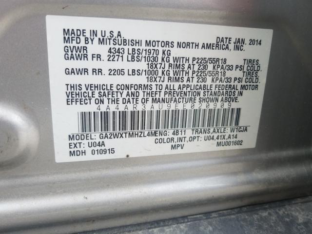 Photo 9 VIN: 4A4AR3AU9EE020909 - MITSUBISHI OUTLANDER 