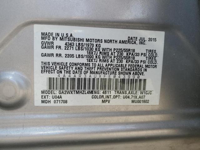 Photo 12 VIN: 4A4AR3AUXFE043990 - MITSUBISHI OUTLANDER 