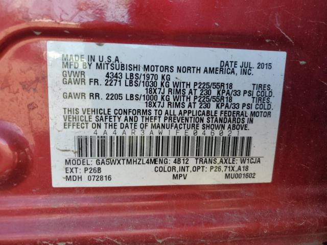 Photo 11 VIN: 4A4AR3AW1FE046021 - MITSUBISHI OUTLANDER 