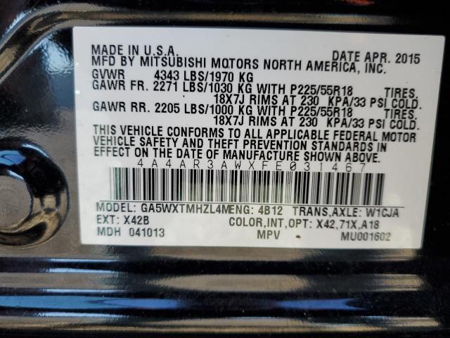 Photo 12 VIN: 4A4AR3AWXFE031467 - MITSUBISHI OUTLANDER 