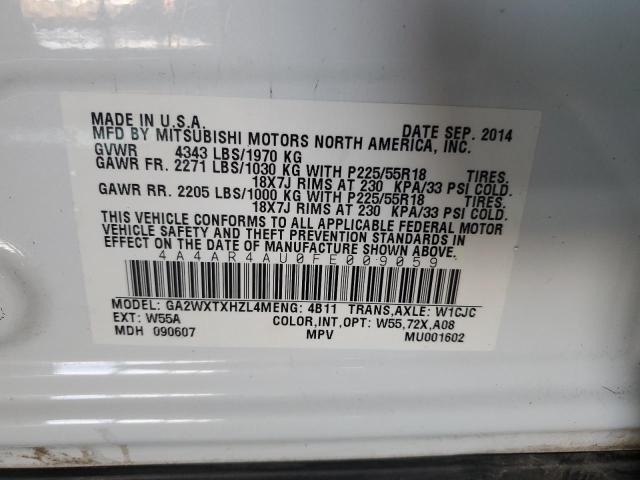 Photo 11 VIN: 4A4AR4AU0FE009059 - MITSUBISHI OUTLANDER 