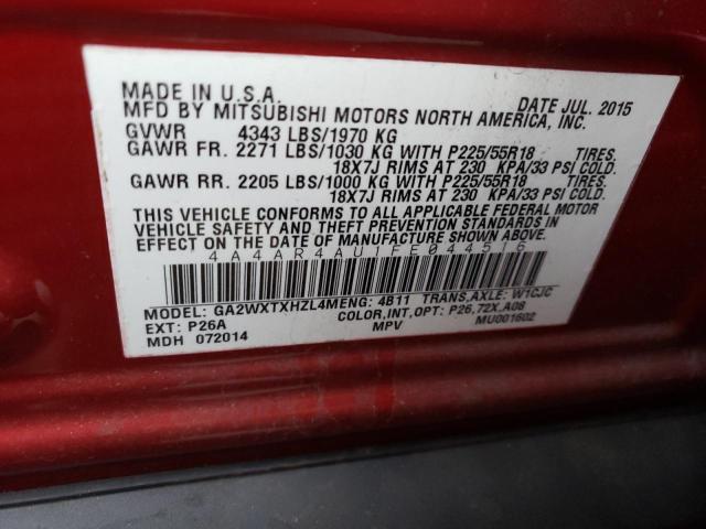 Photo 9 VIN: 4A4AR4AU1FE044516 - MITSUBISHI OUTLANDER 