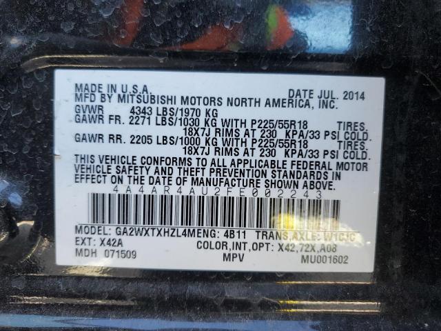 Photo 13 VIN: 4A4AR4AU2FE002243 - MITSUBISHI OUTLANDER 