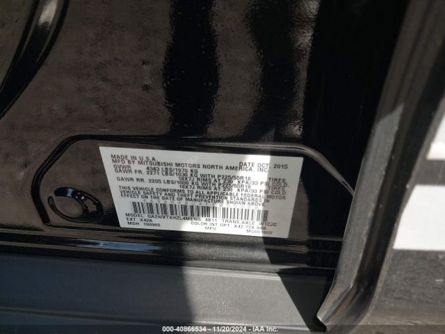 Photo 8 VIN: 4A4AR4AU4FE055980 - MITSUBISHI OUTLANDER SPORT 