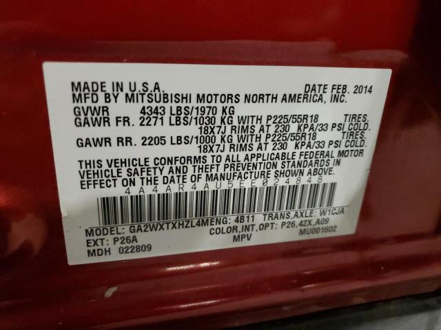 Photo 11 VIN: 4A4AR4AU5EE024848 - MITSUBISHI OUTLANDER 