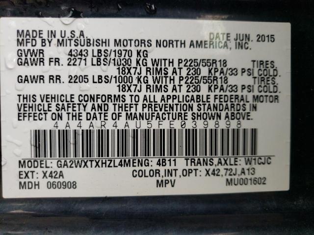 Photo 12 VIN: 4A4AR4AU5FE039898 - MITSUBISHI OUTLANDER 