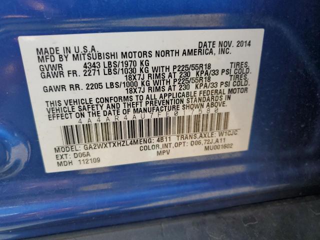 Photo 11 VIN: 4A4AR4AU7FE017580 - MITSUBISHI OUTLANDER 