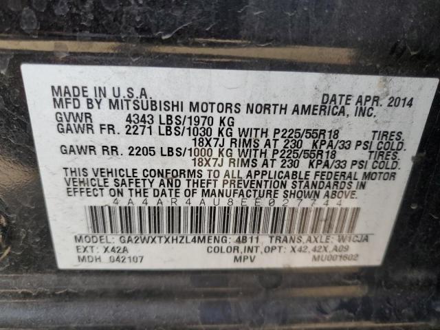 Photo 11 VIN: 4A4AR4AU8EE027744 - MITSUBISHI OUTLANDER 