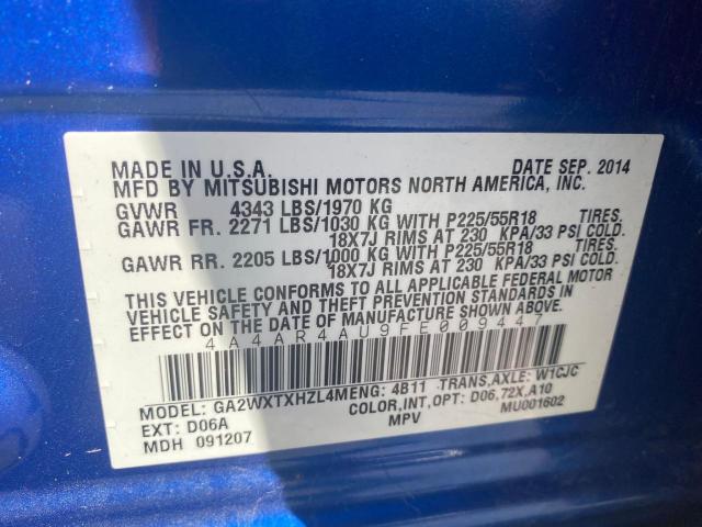 Photo 9 VIN: 4A4AR4AU9FE009447 - MITSUBISHI OUTLANDER 