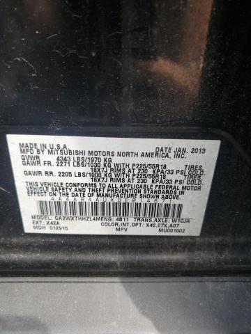 Photo 12 VIN: 4A4AR4AUXDE014671 - MITSUBISHI OUTLANDER 