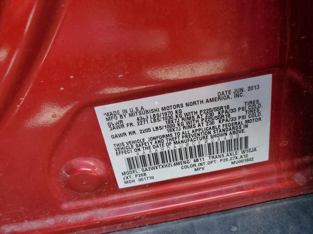 Photo 11 VIN: 4A4AR5AU0DE024499 - MITSUBISHI OUTLANDER 