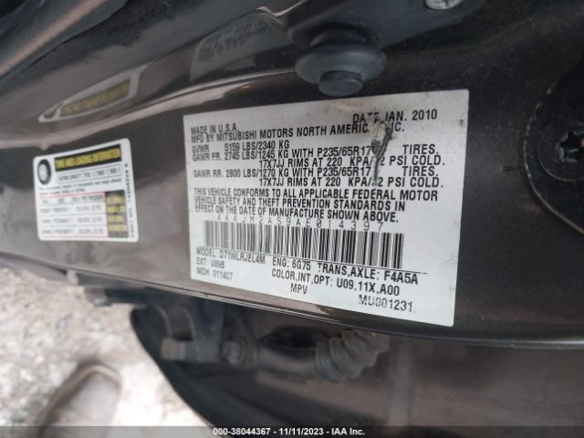 Photo 8 VIN: 4A4JM2AS9AE014397 - MITSUBISHI ENDEAVOR 