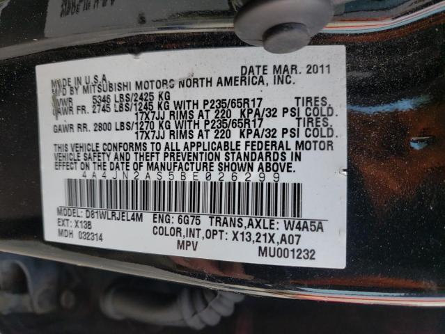 Photo 9 VIN: 4A4JN2AS5BE026299 - MITSUBISHI ENDEAVOR L 