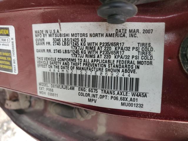 Photo 12 VIN: 4A4MN21S27E069244 - MITSUBISHI ENDEAVOR L 