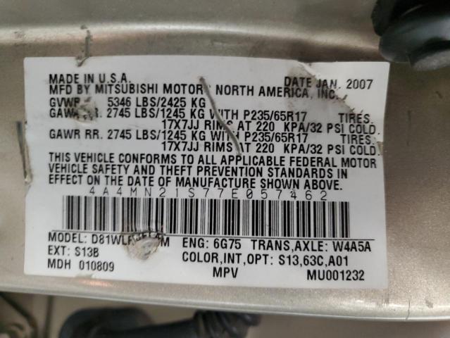 Photo 13 VIN: 4A4MN21S77E057462 - MITSUBISHI ENDEAVOR L 