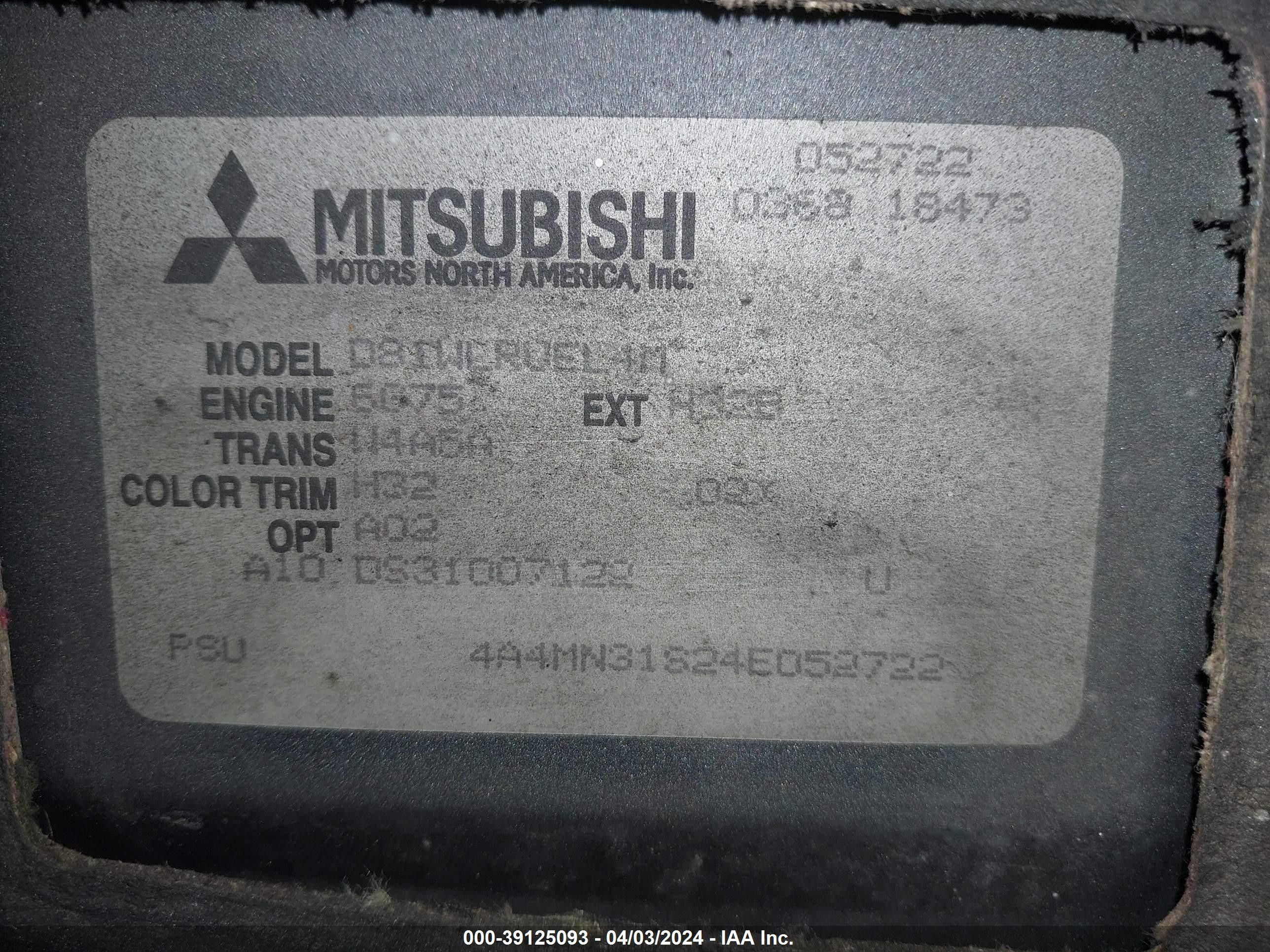 Photo 8 VIN: 4A4MN31S24E052722 - MITSUBISHI ENDEAVOR 