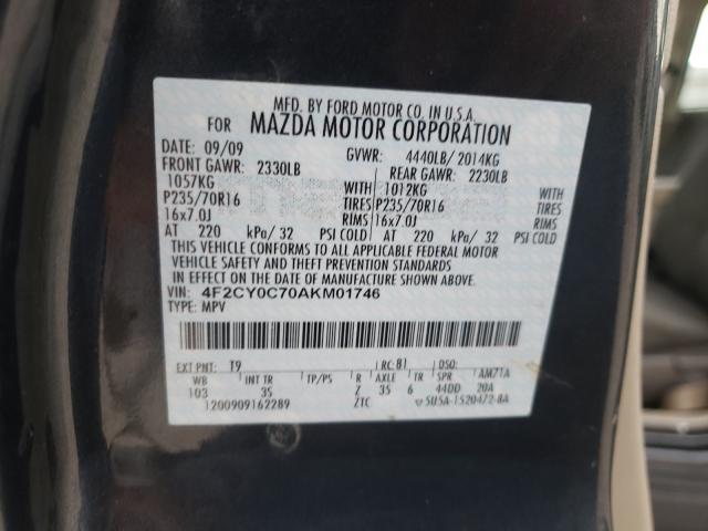 Photo 9 VIN: 4F2CY0C70AKM01746 - MAZDA TRIBUTE I 