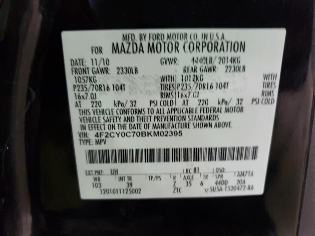 Photo 9 VIN: 4F2CY0C70BKM02395 - MAZDA TRIBUTE I 