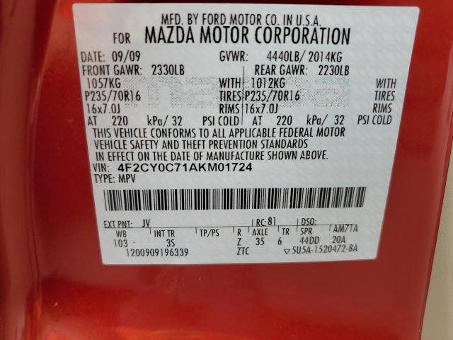 Photo 12 VIN: 4F2CY0C71AKM01724 - MAZDA TRIBUTE 