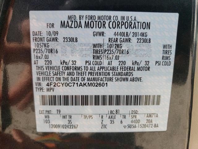 Photo 12 VIN: 4F2CY0C71AKM02601 - MAZDA TRIBUTE 