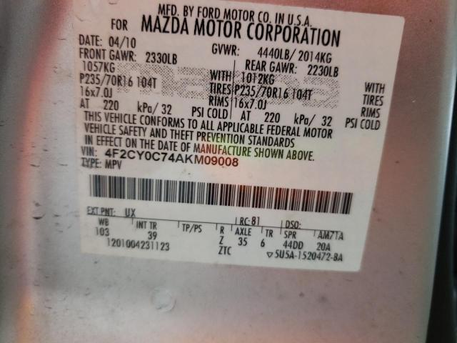 Photo 13 VIN: 4F2CY0C74AKM09008 - MAZDA TRIBUTE I 