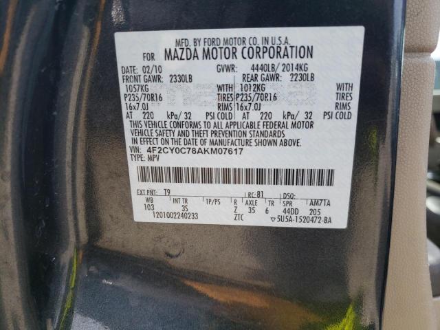 Photo 12 VIN: 4F2CY0C78AKM07617 - MAZDA TRIBUTE 