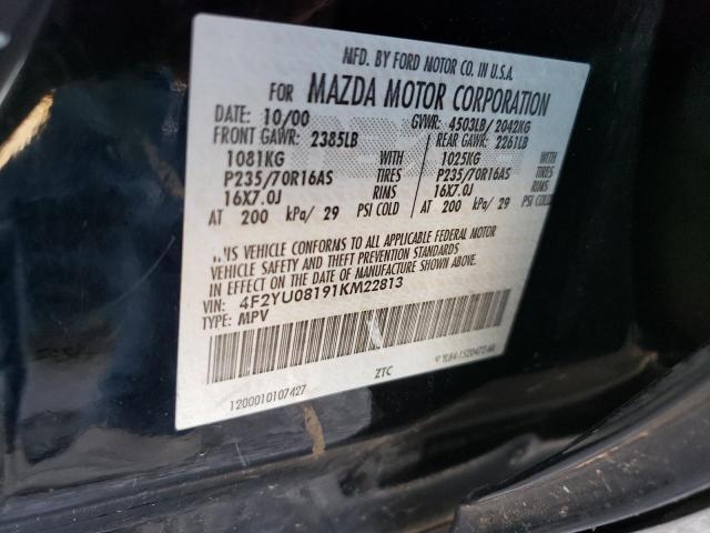 Photo 12 VIN: 4F2YU08191KM22813 - MAZDA TRIBUTE LX 