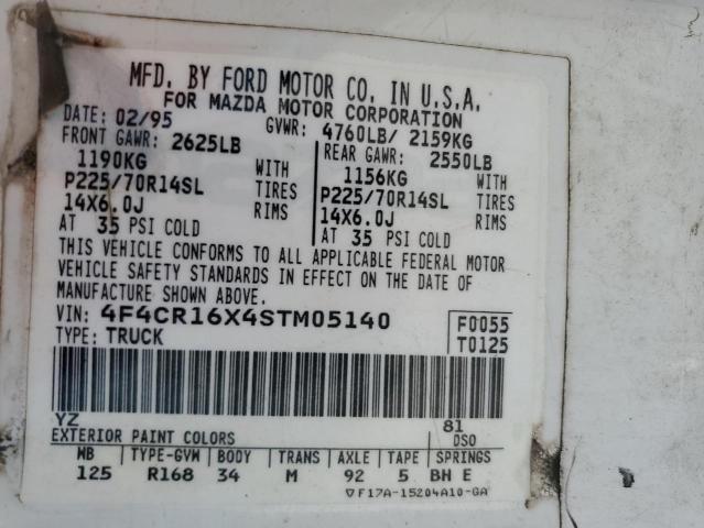 Photo 11 VIN: 4F4CR16X4STM05140 - MAZDA B4000 