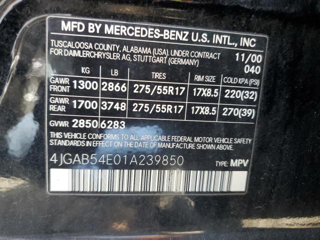 Photo 13 VIN: 4JGAB54E01A239850 - MERCEDES-BENZ M-CLASS 